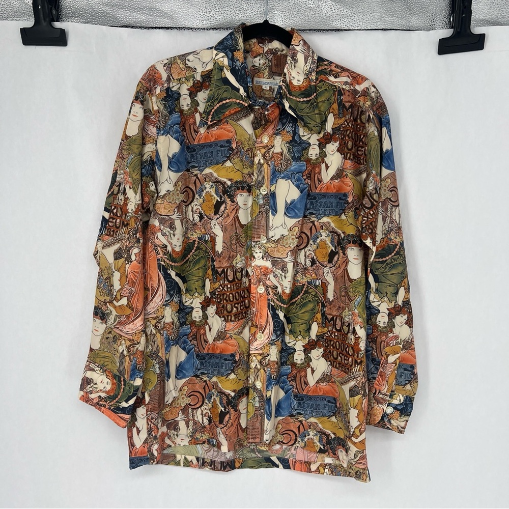 Vintage 1970s Contessa Monique Florence Alper ART NOUVEAU MUSEUM PRINT shirt